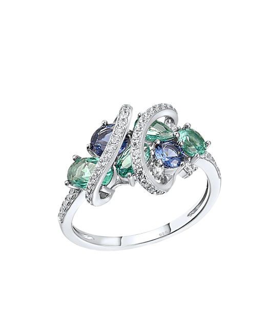 Hopeasormus spinelleillä ja zirkoneilla