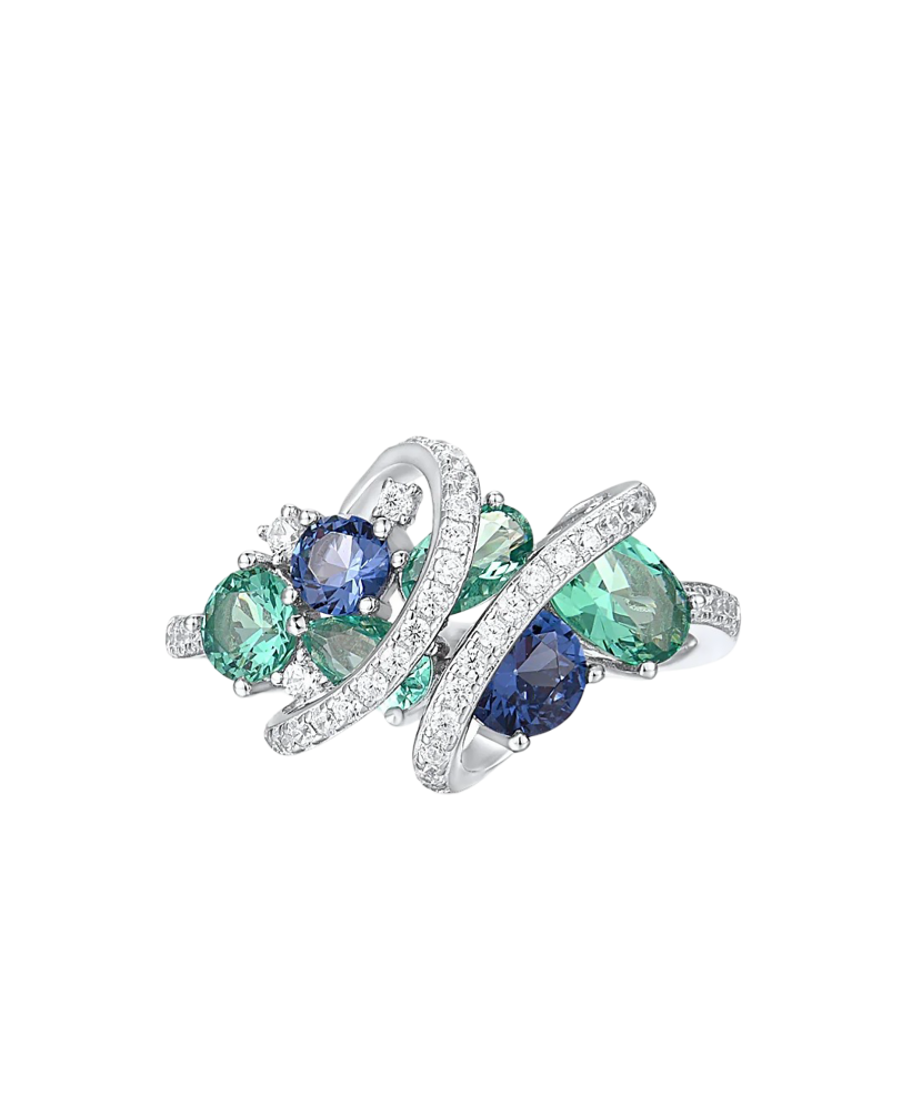 Hopeasormus spinelleillä ja zirkoneilla