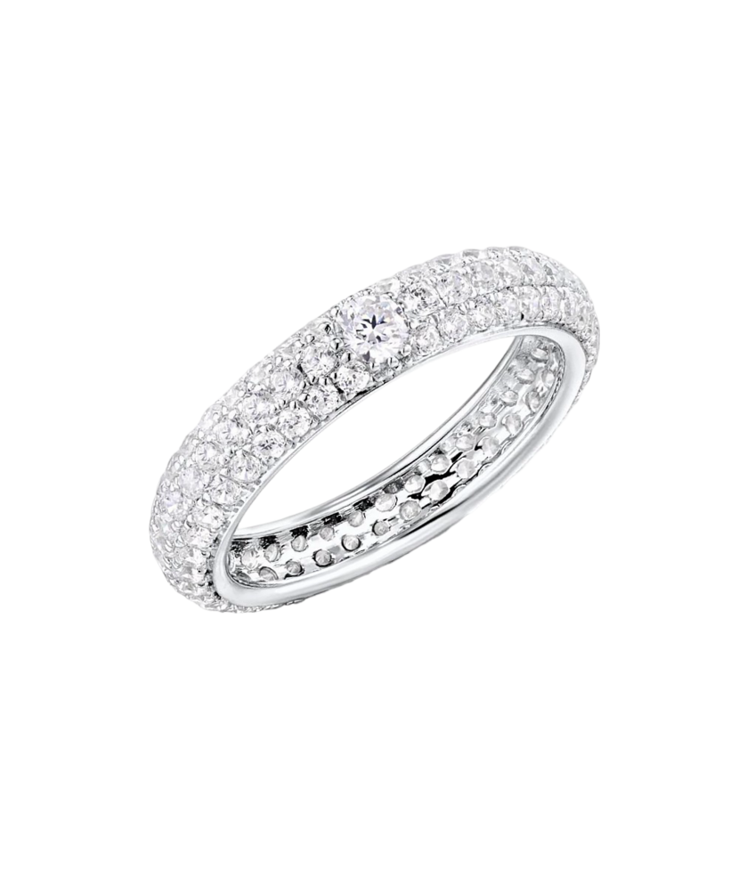 Sterling silver ring with zircons