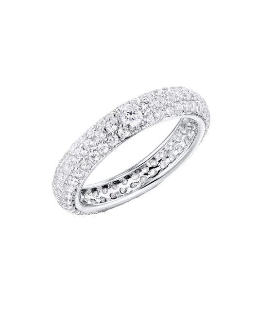 Sterling silver ring with zircons