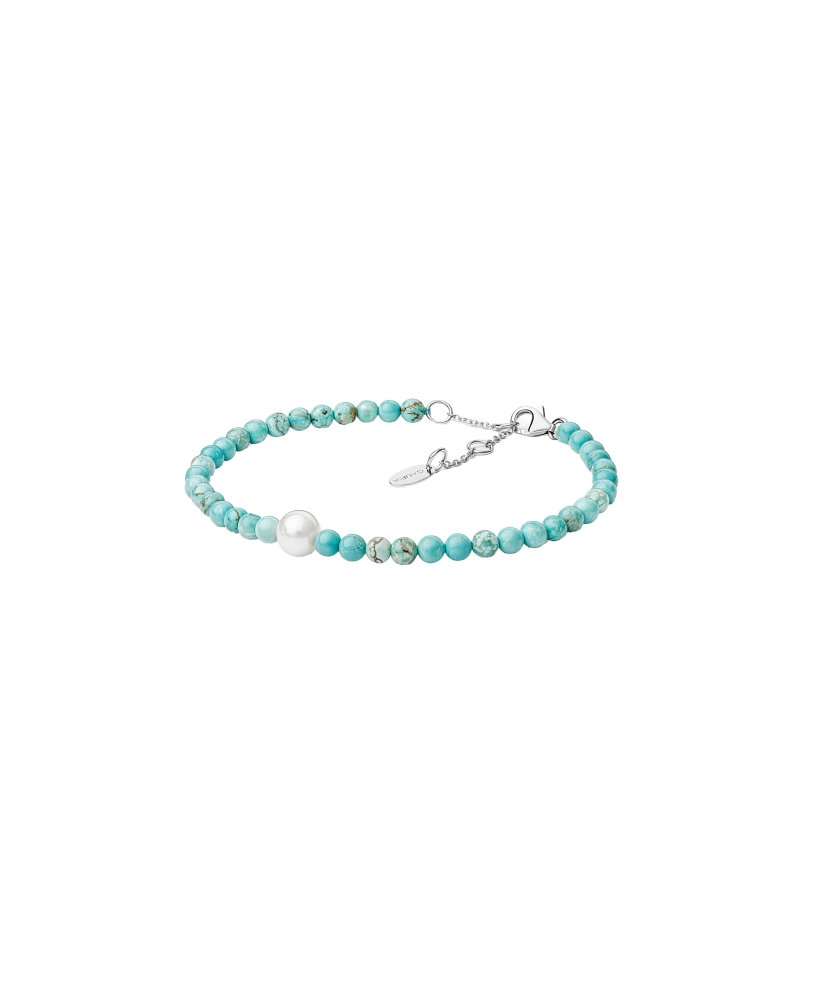 Bracelet with turquoise and pearl