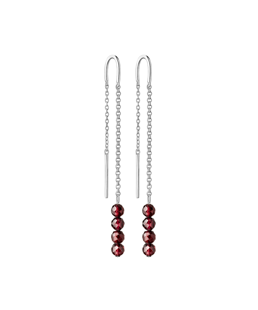 Sterling silver earrings with garnets