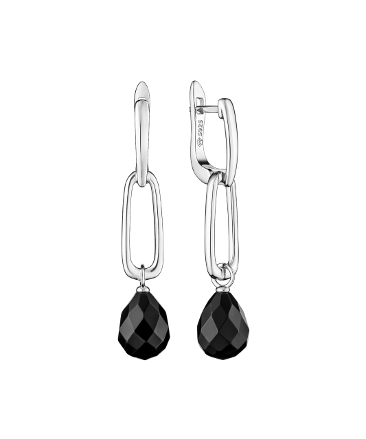Sterling silver earrings with onyx