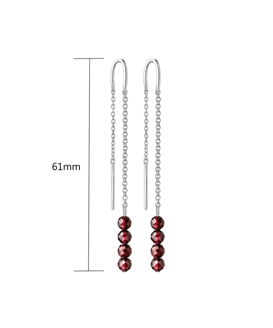 Sterling silver earrings with garnets