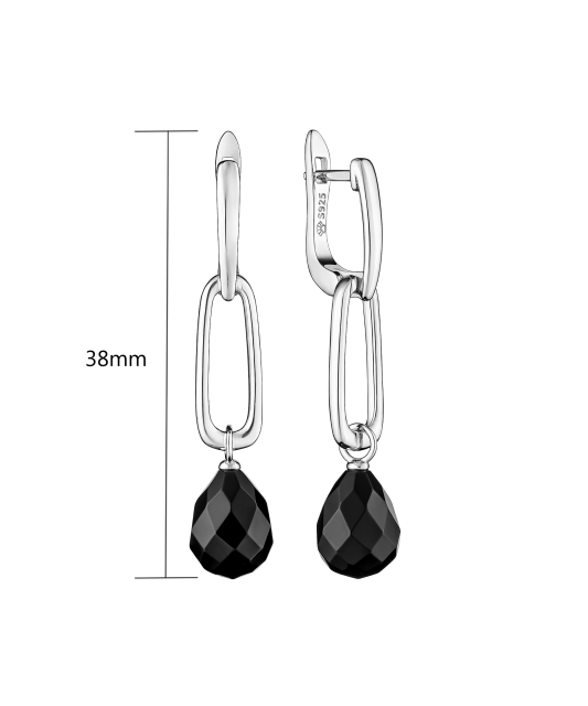 Sterling silver earrings with onyx