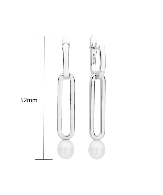 Hopeiset korvakorut helmillä