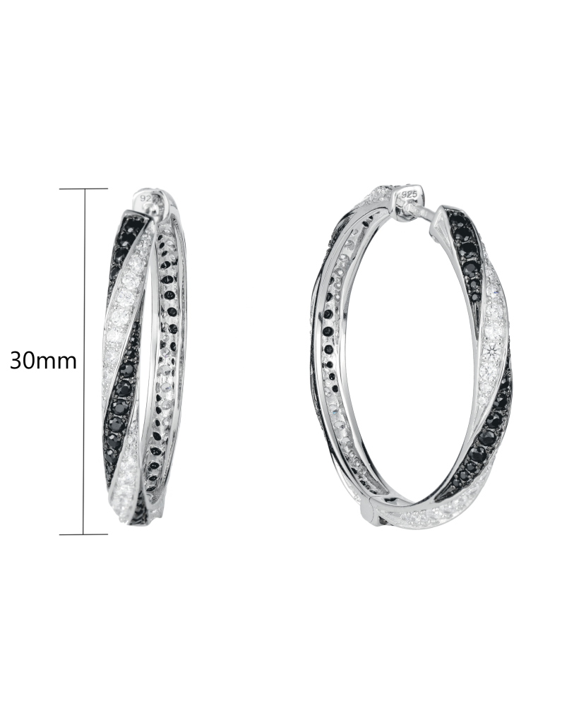 Hopeiset korvakorut spinelleillä ja zirkoneilla