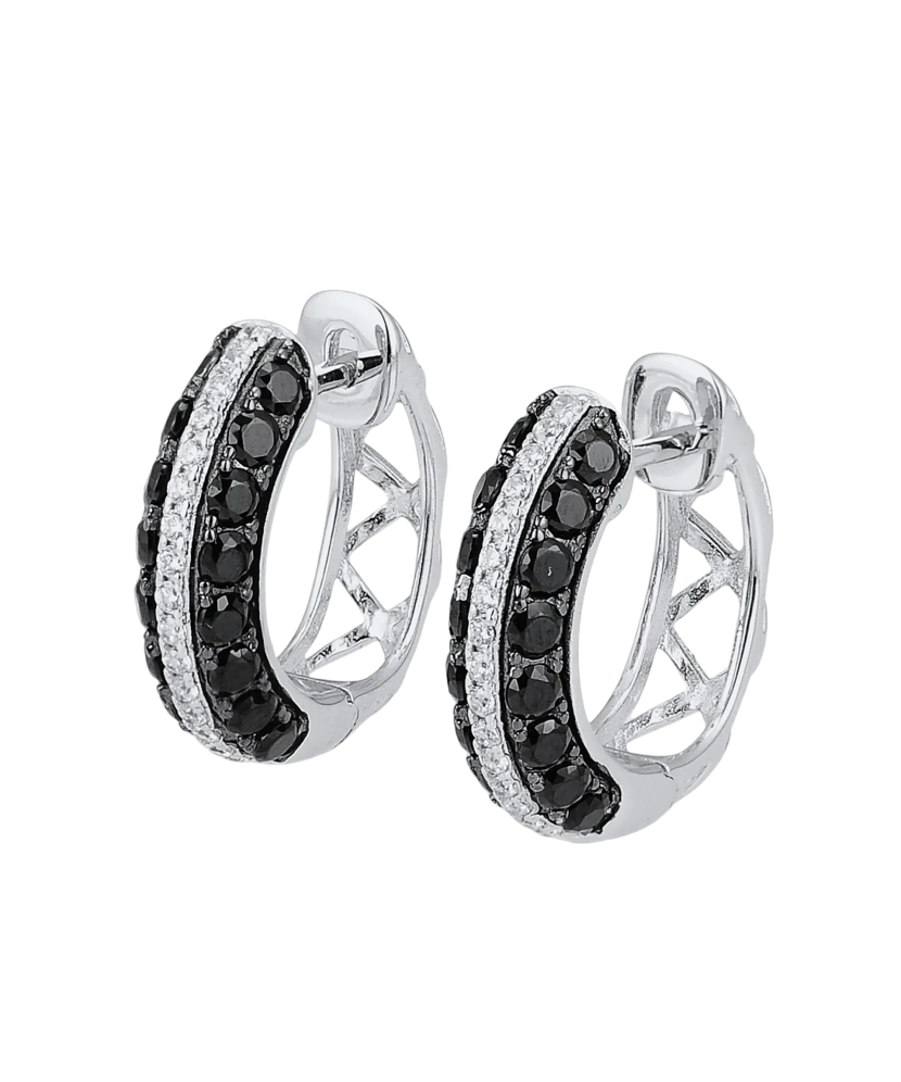 Sterling Silver earrings with zircons and spinels