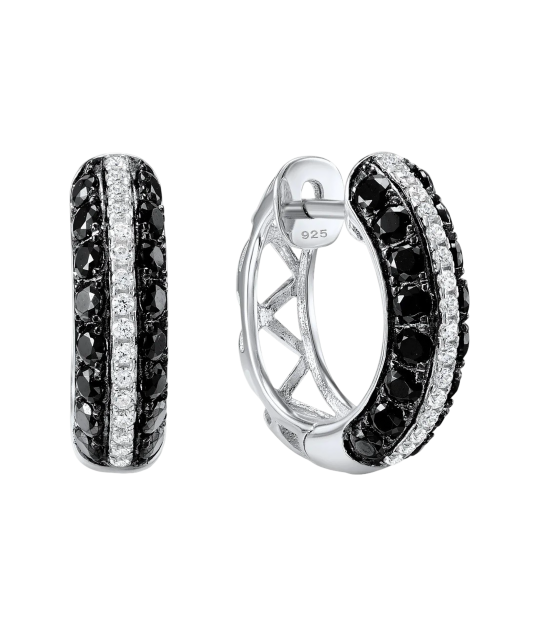 Sterling Silver earrings with zircons and spinels