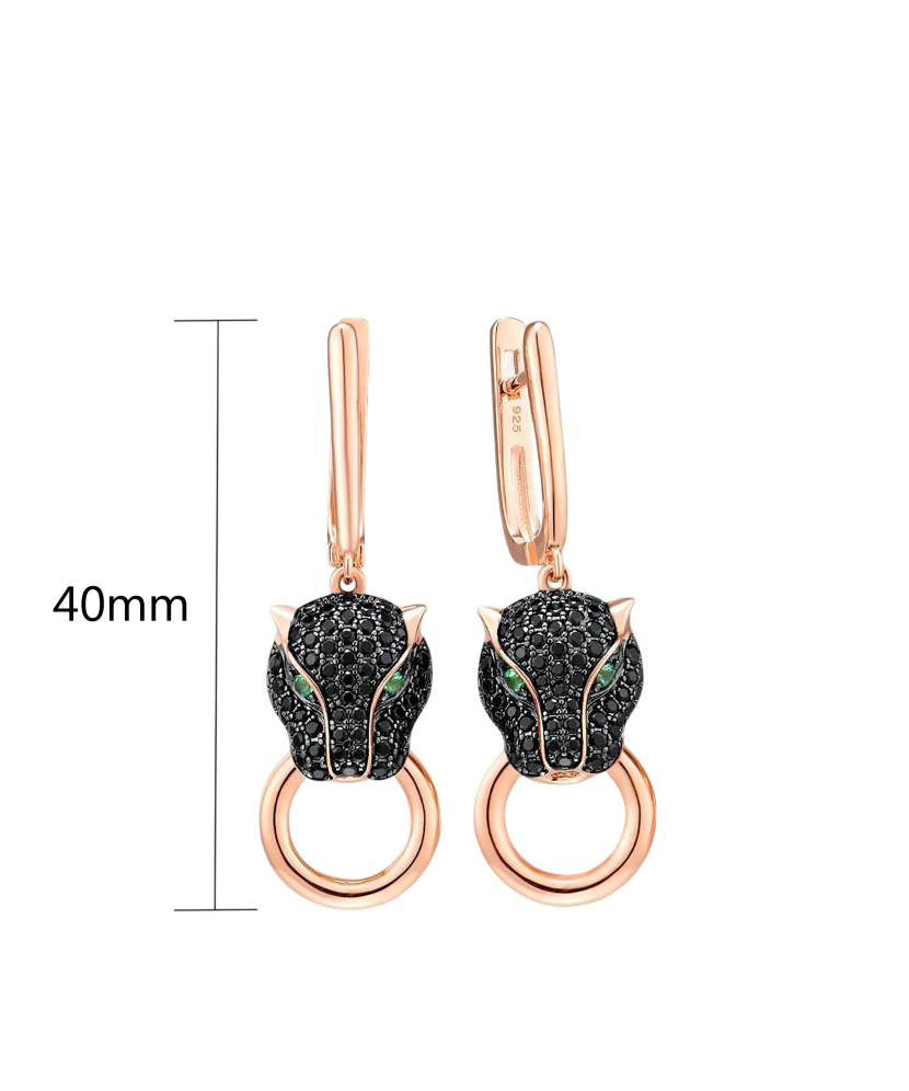 Gilded sterling silver earrings with spinels