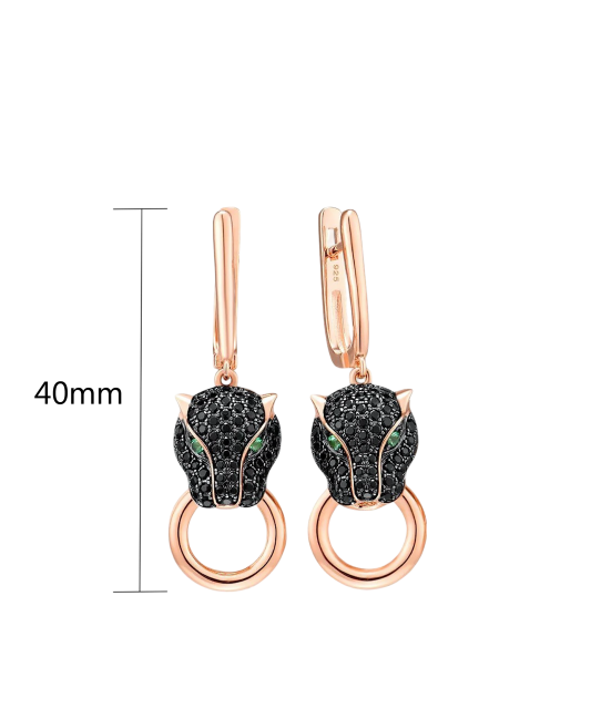 Gilded sterling silver earrings with spinels