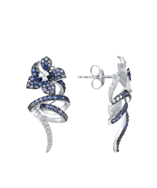 Sterling Silver earrings with zircons and spinels