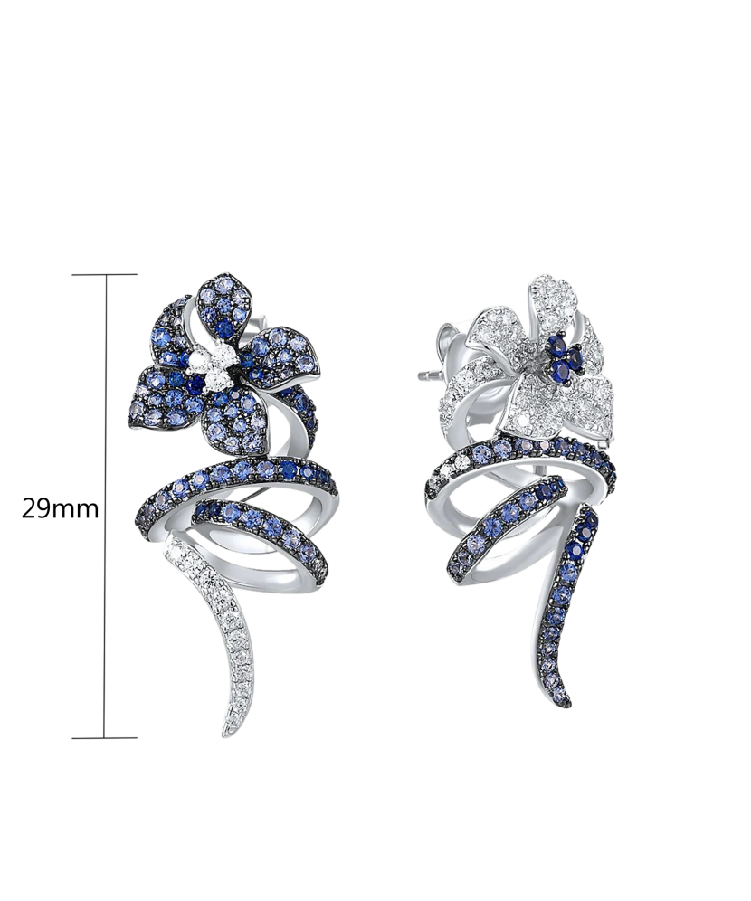 Sterling Silver earrings with zircons and spinels