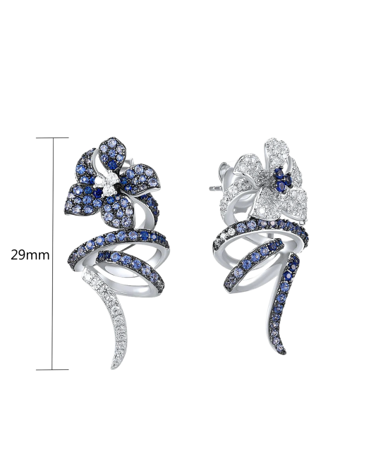 Sterling Silver earrings with zircons and spinels