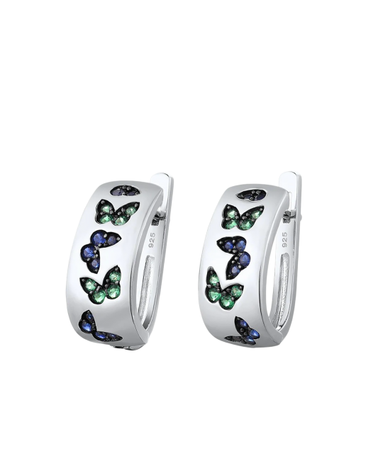 Sterling Silver earrings with spinels and nano saphir