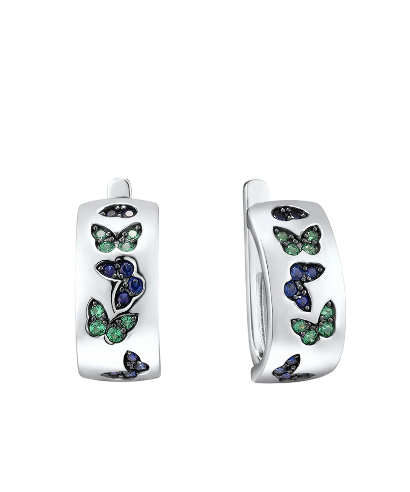 Sterling Silver earrings with spinels and nano saphir