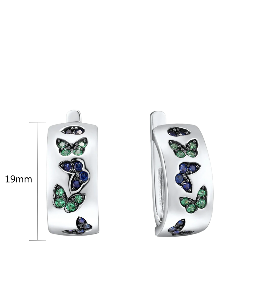 Sterling Silver earrings with spinels and nano saphir