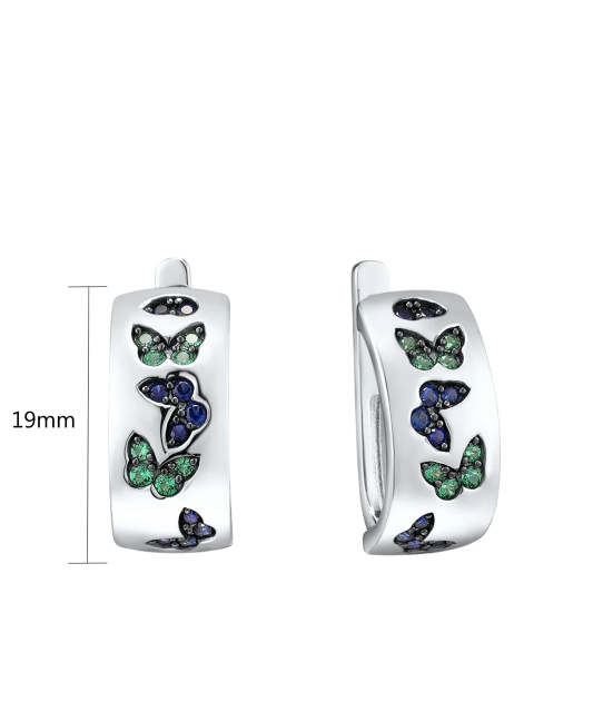 Sterling Silver earrings with spinels and nano saphir