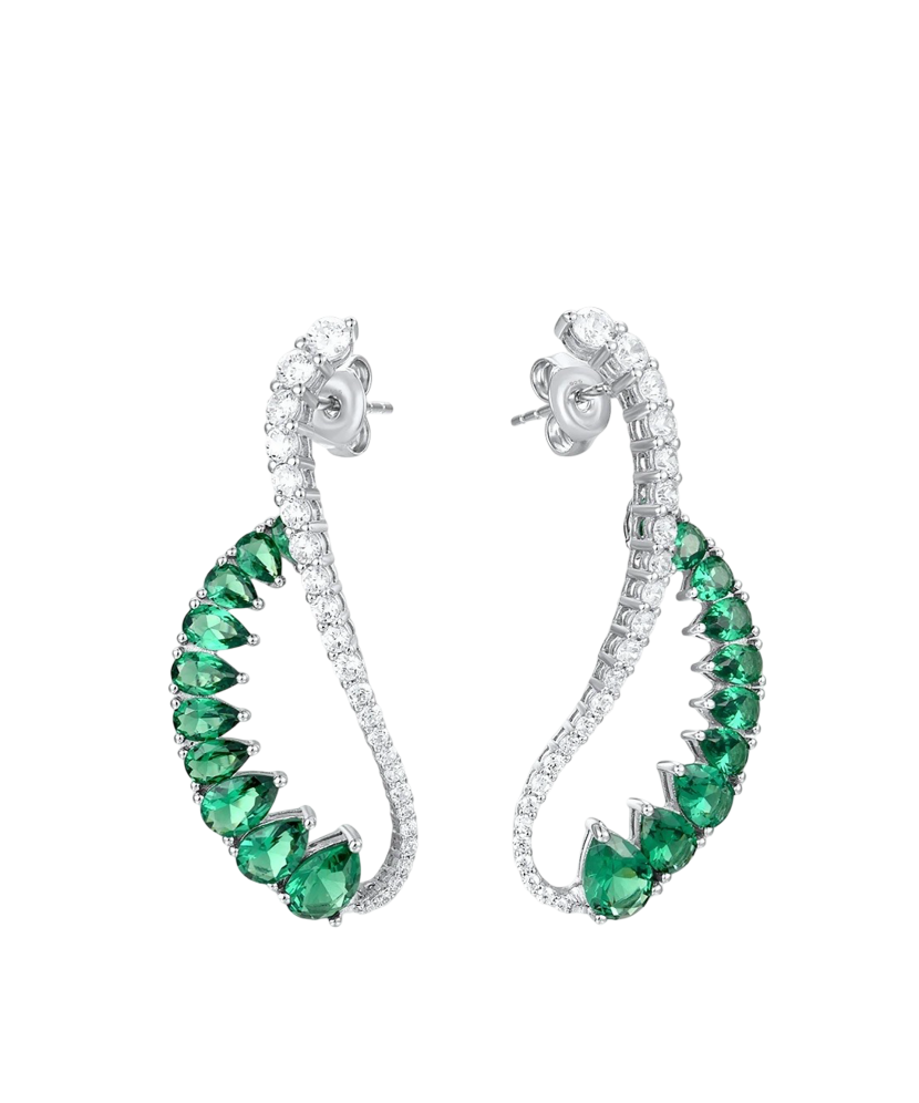 Sterling Silver earrings with zircons and spinels