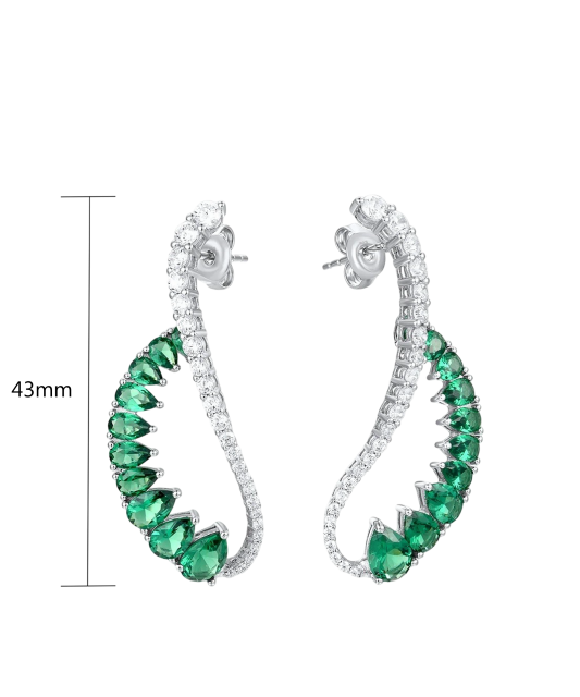 Sterling Silver earrings with zircons and spinels