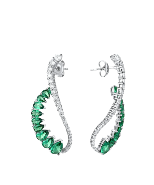 Sterling Silver earrings with zircons and spinels