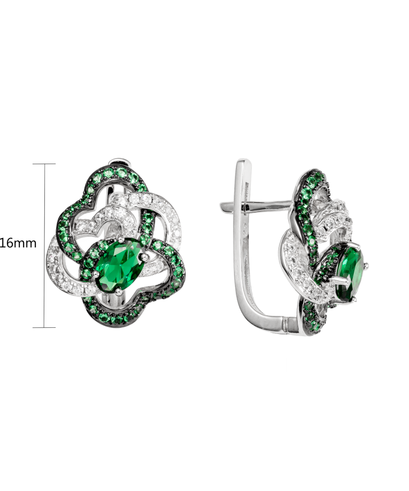 Sterling Silver earrings with zircons and spinels