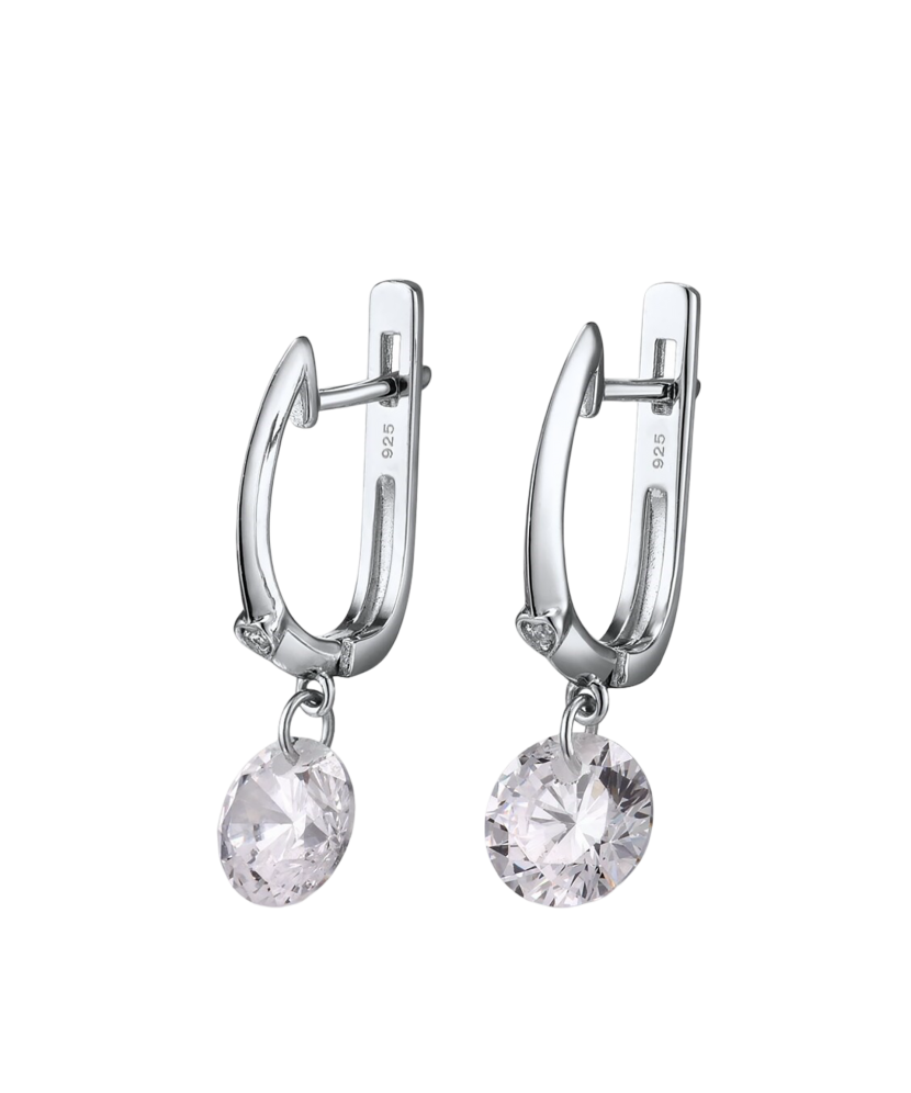 Sterling silver earrings with zircons
