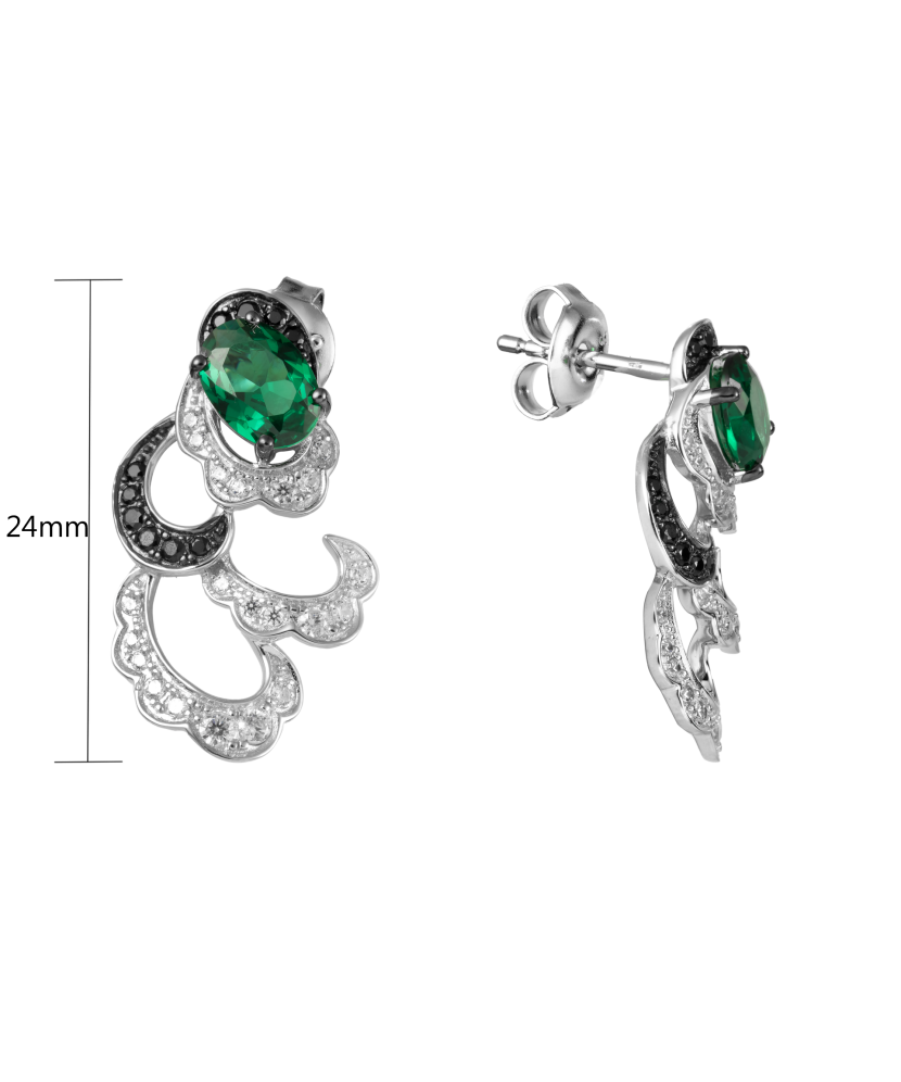 Sterling Silver earrings with zircons and spinels
