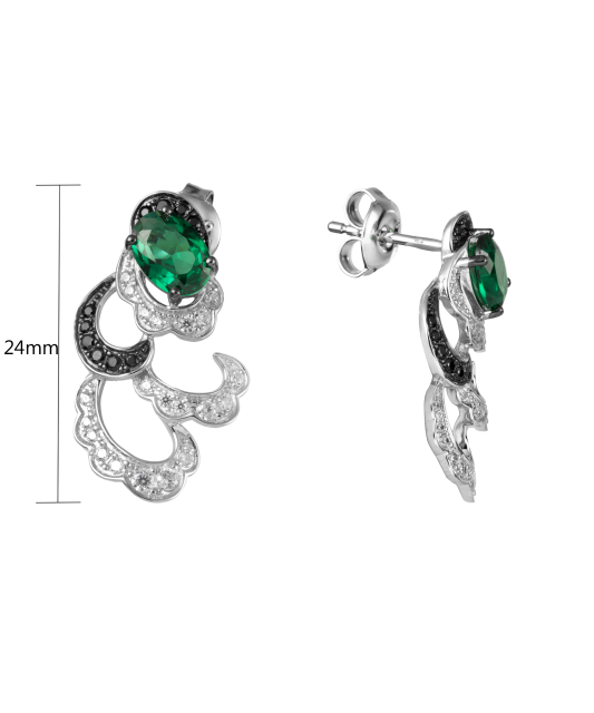 Sterling Silver earrings with zircons and spinels