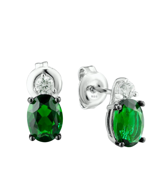 Sterling silver earrings with zircons