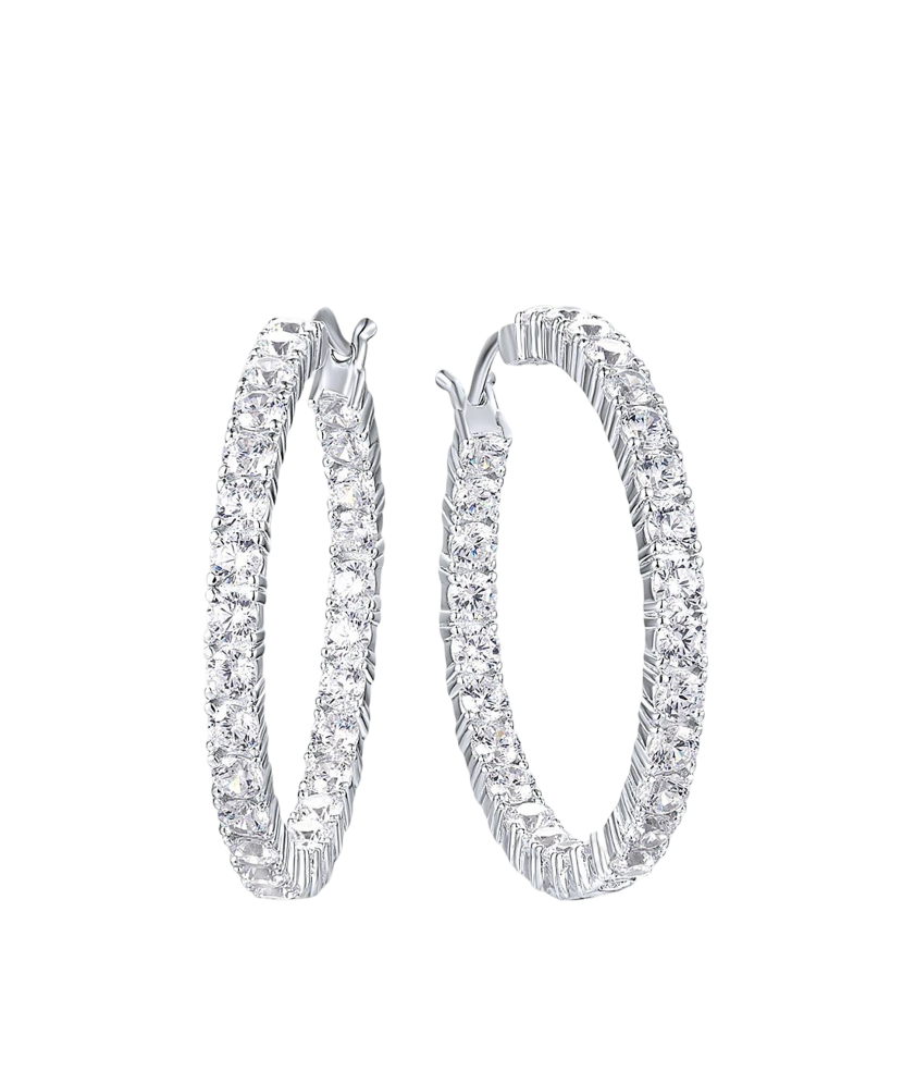 Sterling silver earrings with zircons