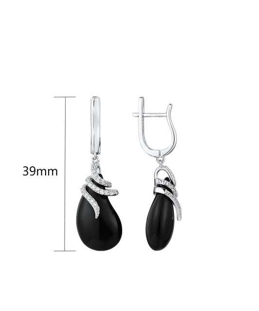 Sterling silver earrings with ceramics and zircons
