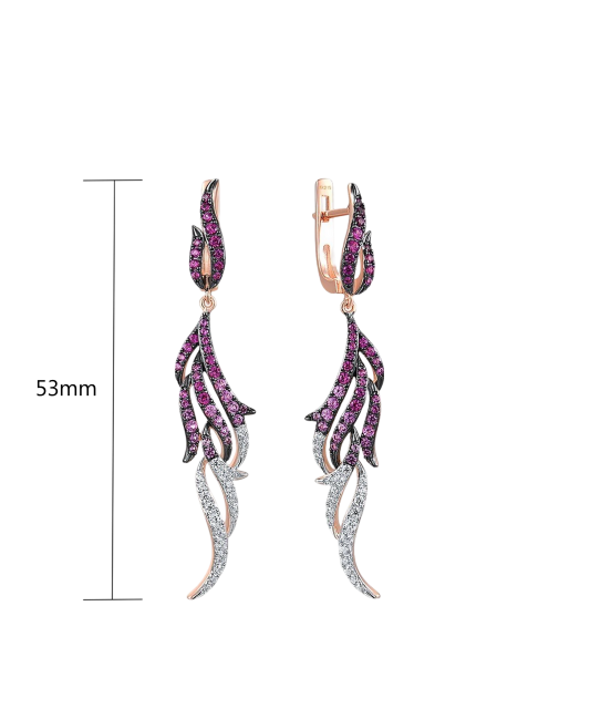 Kullatut hopeakorvakorut zirkoneilla, nanosafiirilla ja nanorubiinilla