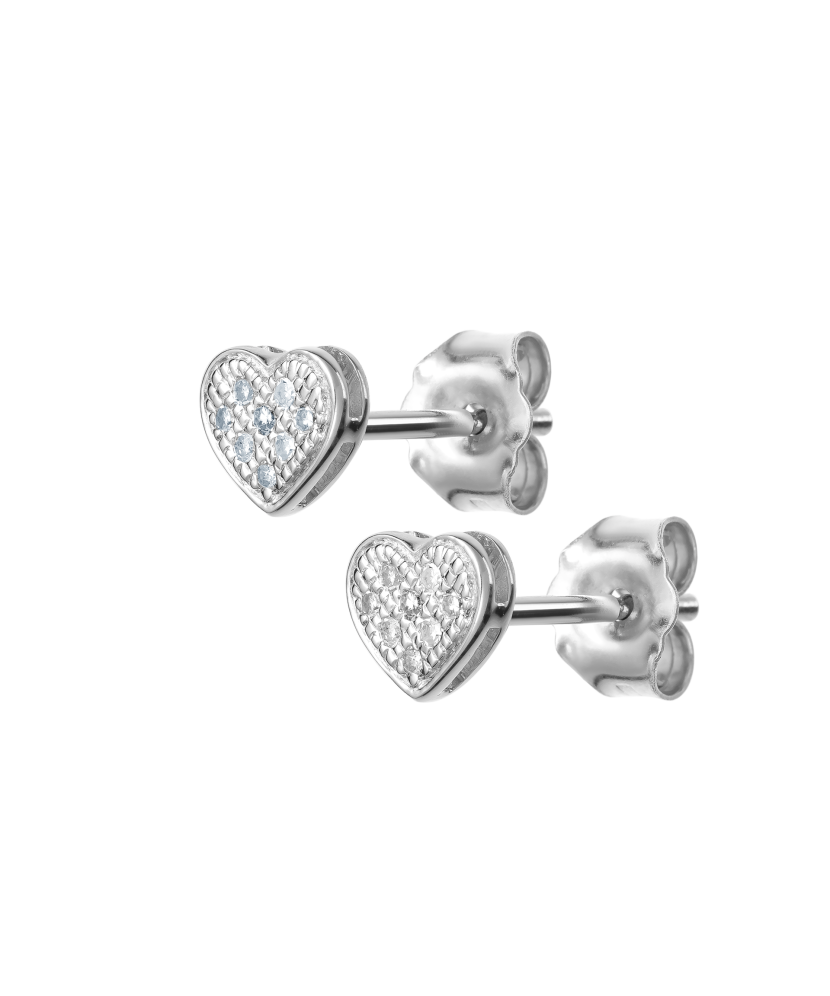 Valkokultaiset korvakorut timanteilla