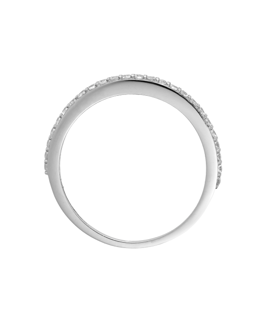 White gold ring with zircons