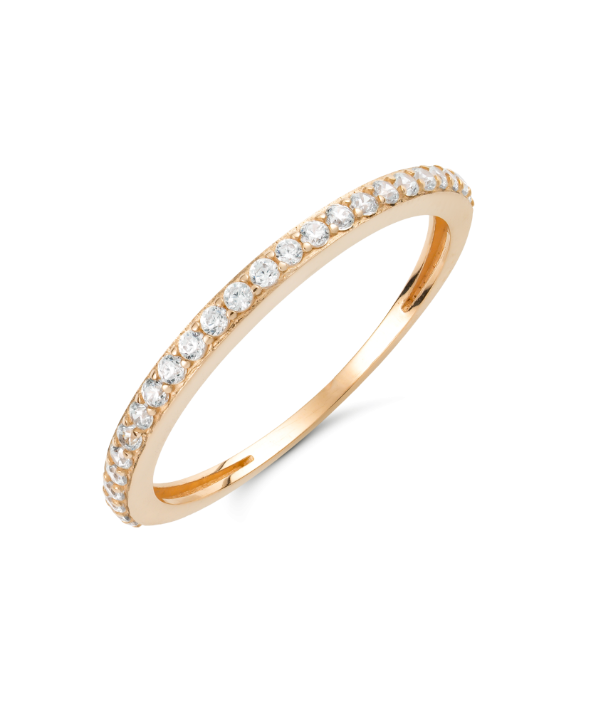 Gold ring with zircons