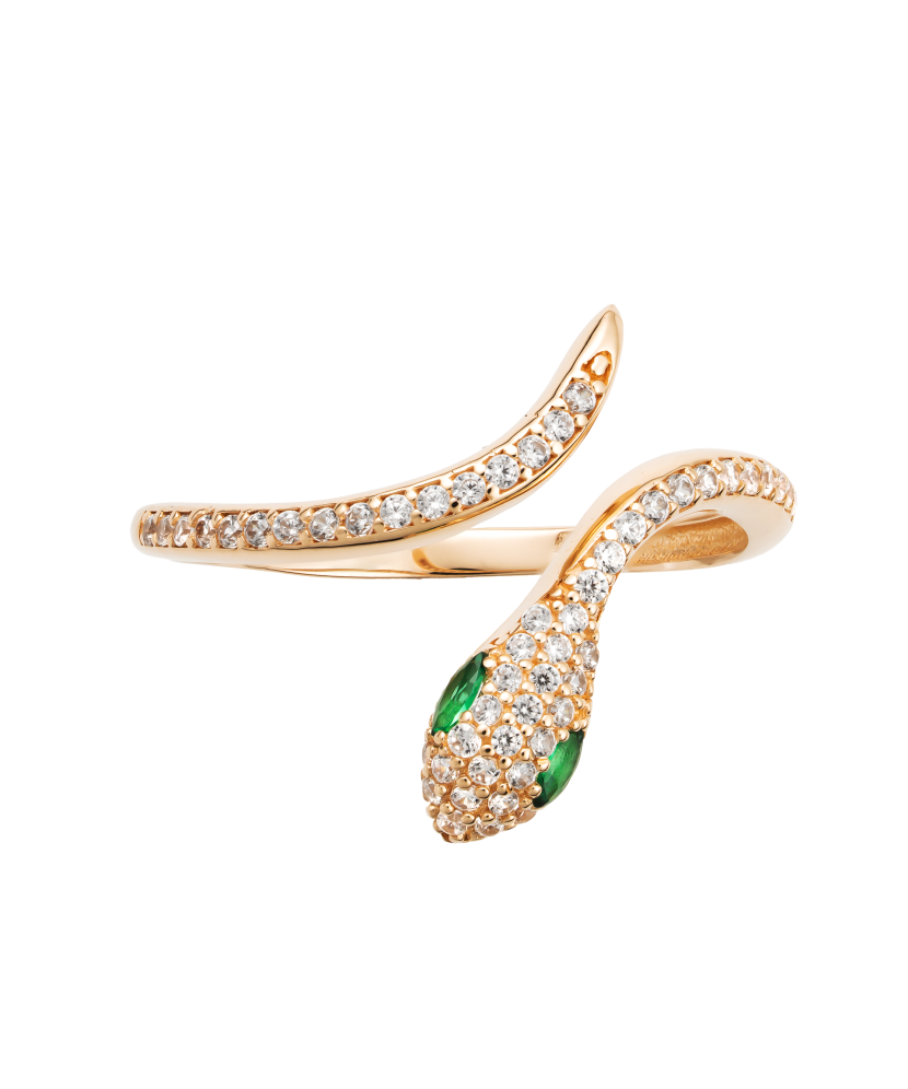 Gold ring with zircons