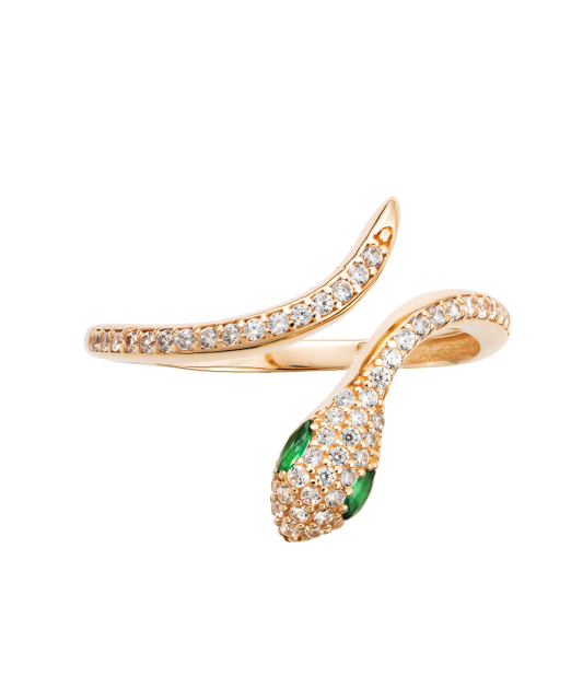 Gold ring with zircons