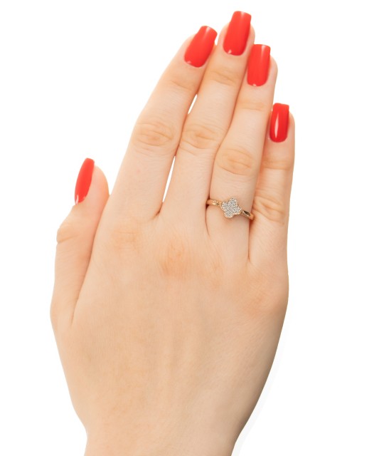 Gold ring with zircons