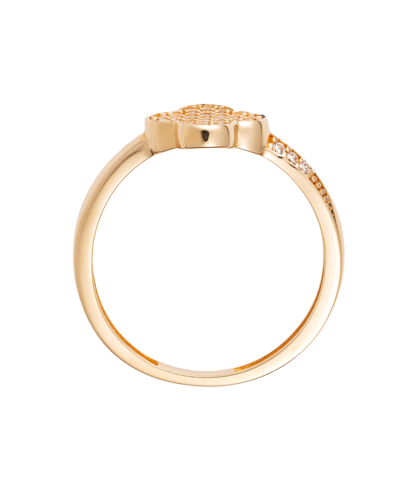 Gold ring with zircons