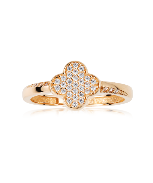 Gold ring with zircons