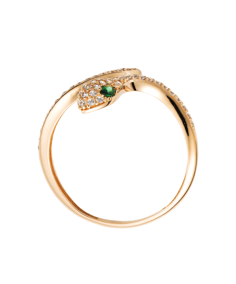 Gold ring with zircons
