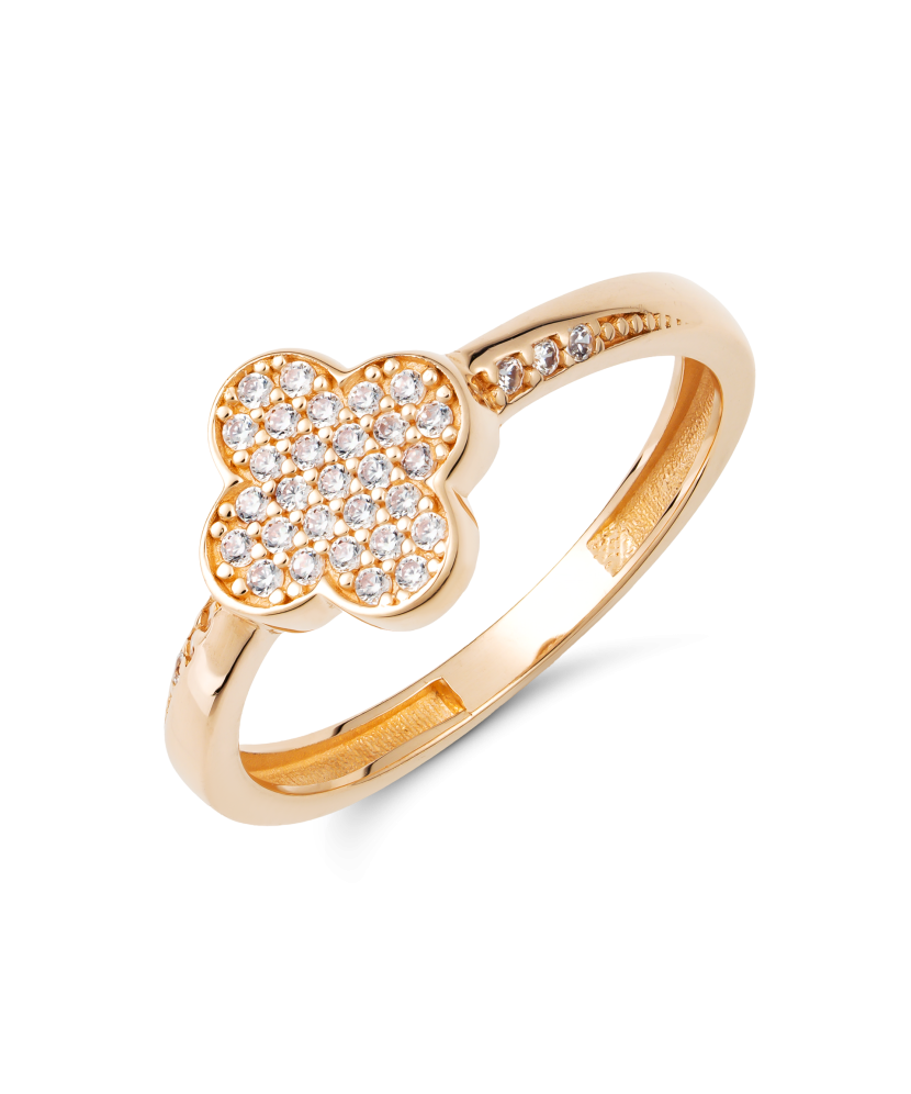 Gold ring with zircons