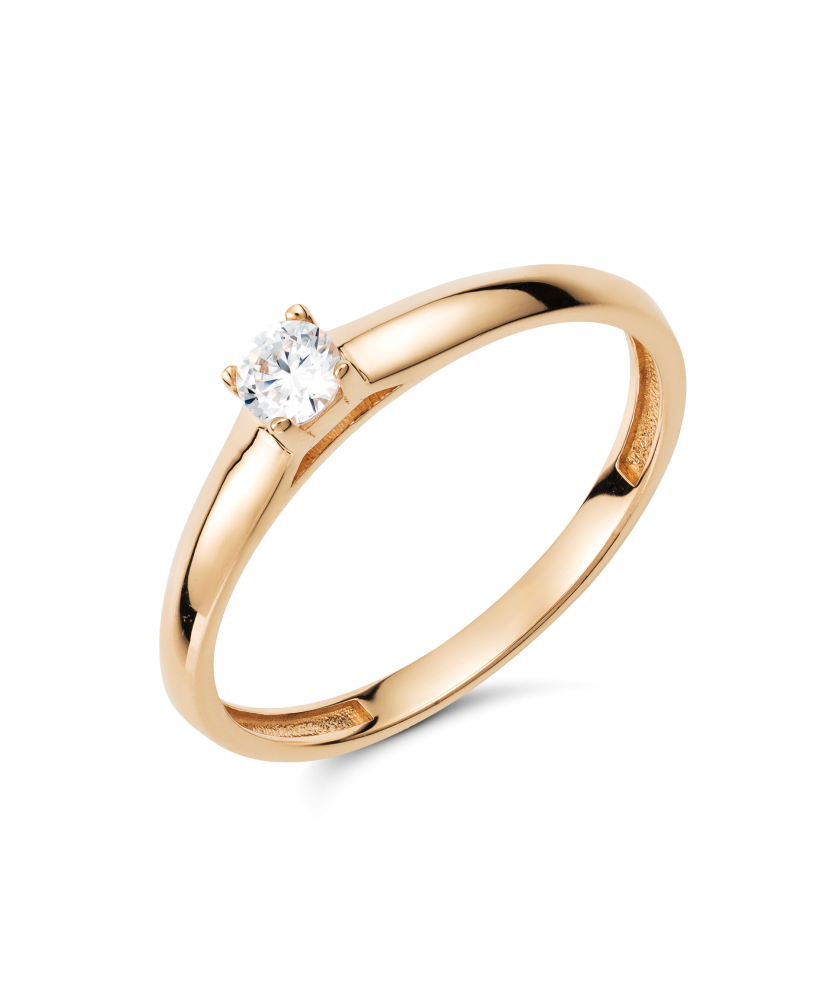 Gold ring with zirconium