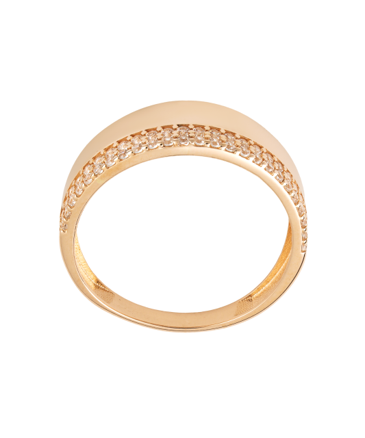 Gold ring with zircons