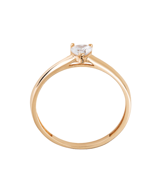 Gold ring with zirconium