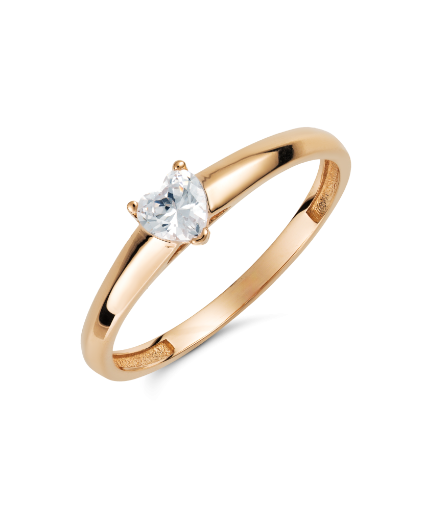 Gold ring with zirconium