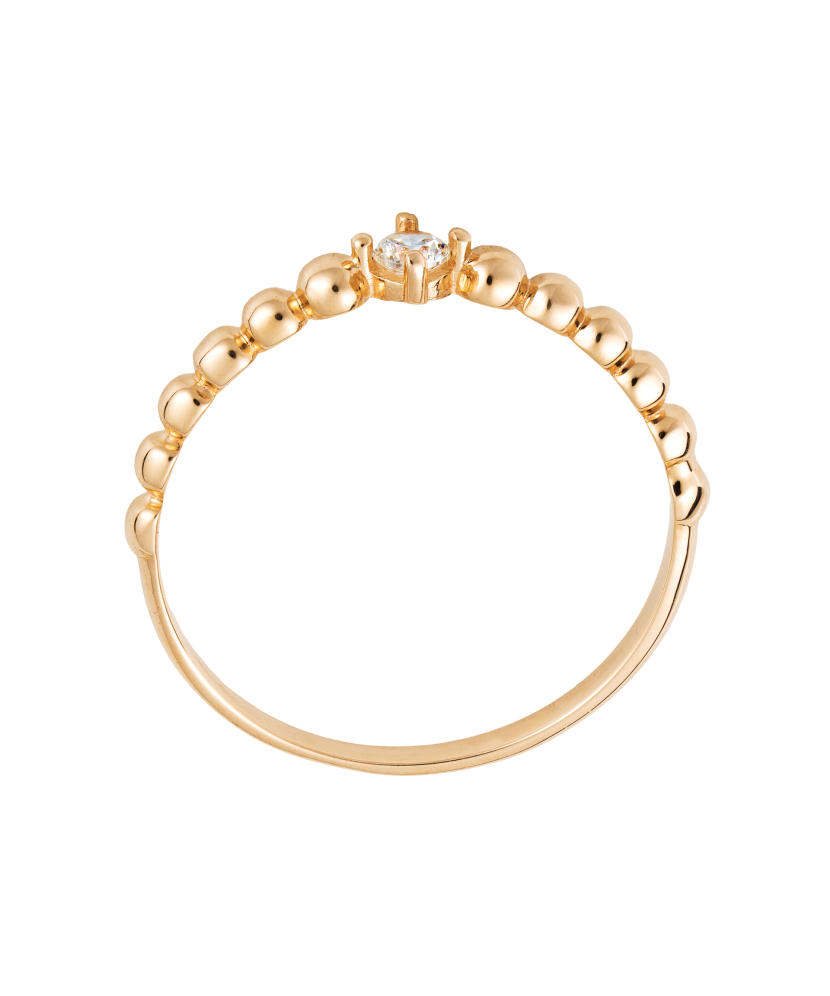 Gold ring with zirconium