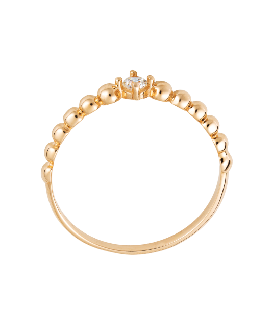 Gold ring with zirconium