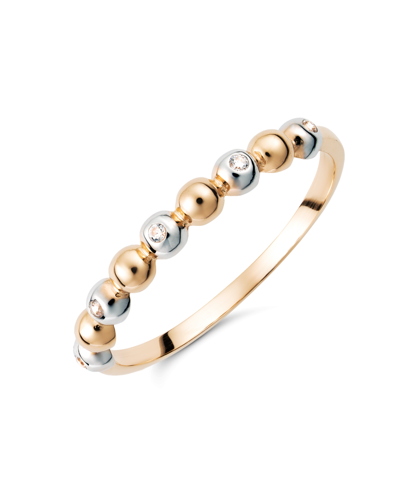 Gold ring with zircons